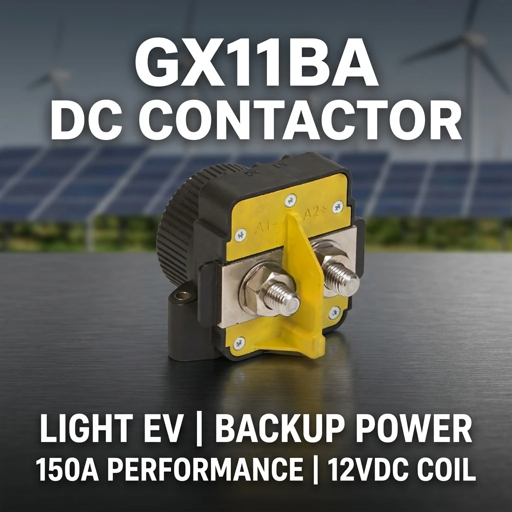 ตัวต่อแม่เหล็กอุตสาหกรรมแบบขายส่ง รุ่น GX11BA สำหรับ Sensata-Gigavac กระแส 150A แรงดันขดลวด 12VDC สูงสุด 800VDC แบบปิดผนึกสนิท (hermetically sealed) สำหรับระบบ UPS สำรองไฟฟ้า