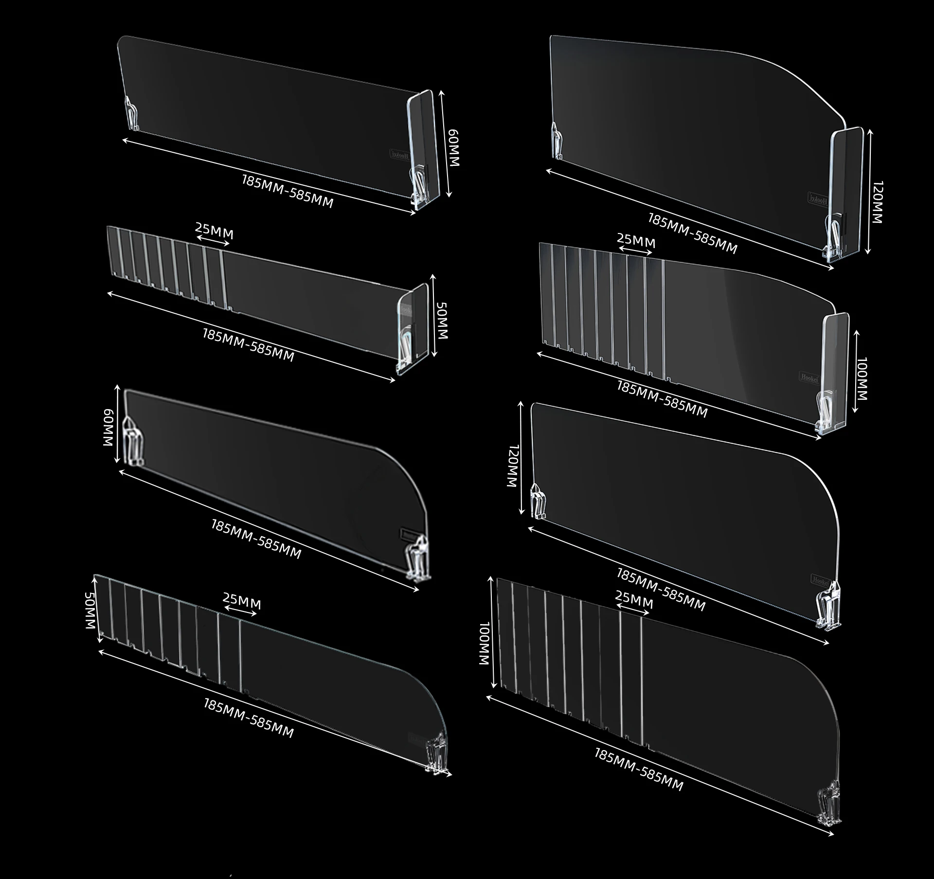 Hookei Magnetic Supermarket Display PET Shelf Divider Separators ...