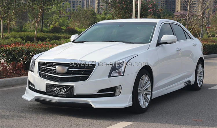 For Cadillac ATS Body Kit (2014-2017) - Matte Black Front Lip Bumper ...