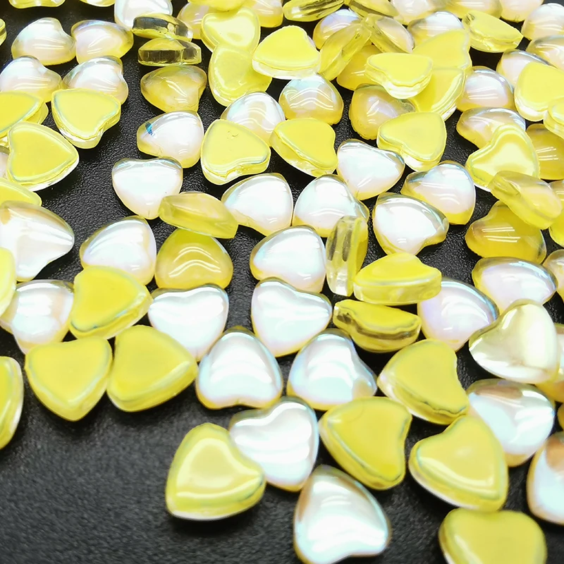 Wholesale 3D Nail Luxury Flatback Colorful Designer Logos Yellow Crystals Heart Shaped Nail Art Rhinestone For Resell.jpg