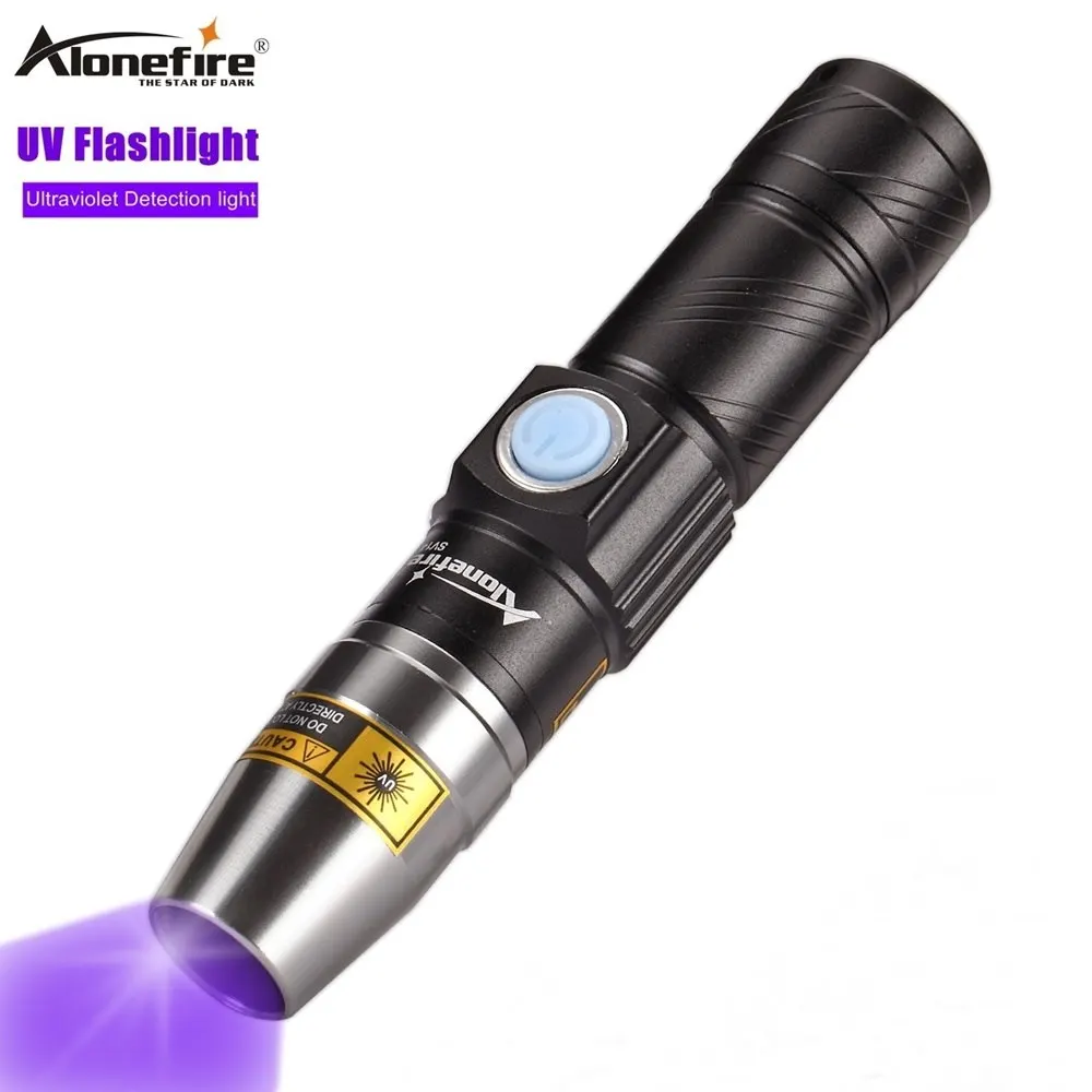 Torcia LED ultravioletta Luce nera 395/365NM Lampada di ispezione Torcia Lampada UV Zoomabile Lampada ultravioletta a 3 modalà  39