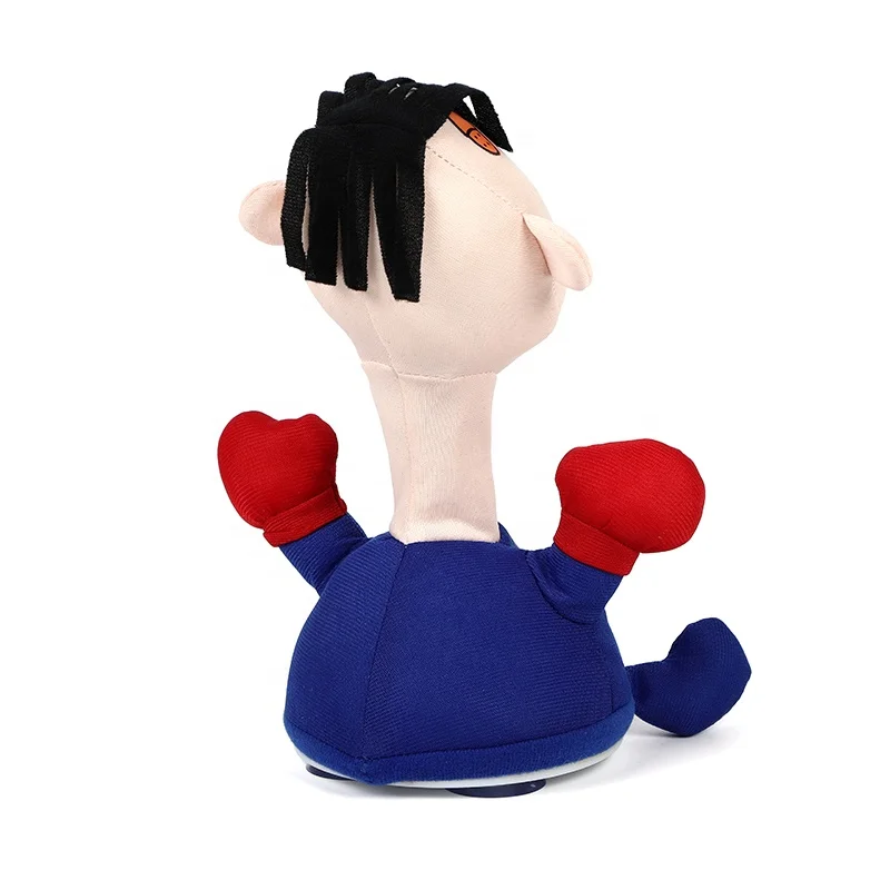 Peluche électrique Anti-stress Punch Me – Bleue, Souple, Avec Texte Drôle, Fonctionne Sur 3 Piles AA