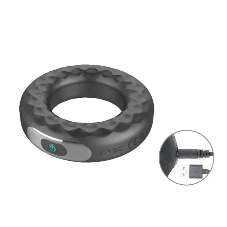 Male Rubber Big Penis Ring Vibrator 10 Mode Delay Ejaculation Magnetic  Silicone Vibrating Cock Ring for Men Sex Toy