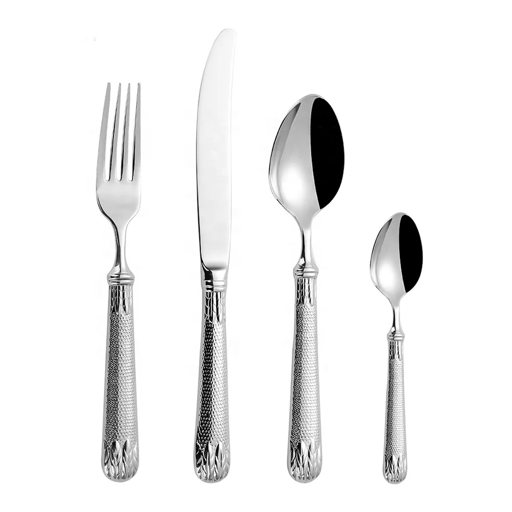 Chinabrett - Vysoce kvalitní sada příborů Nerezové vidlice Silver Cutlery Stolní nádobí 7