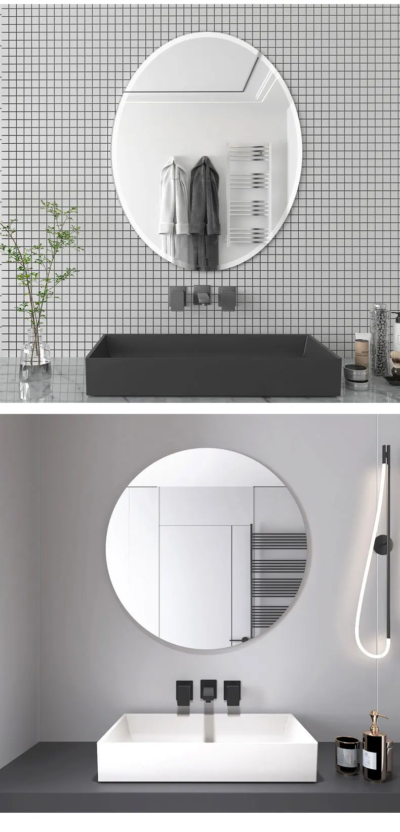 product interior frameless mirror odm simple silver rectangular beveled decorative cheap frameless mirror for bathroom-3