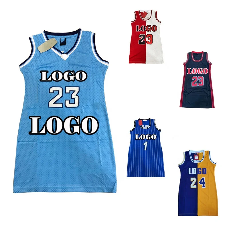 Women Basketball Jerseys Dresses Casual Jersey Shirt Dress Women Vendor  Baseball Women Shirt Jersey Dresses