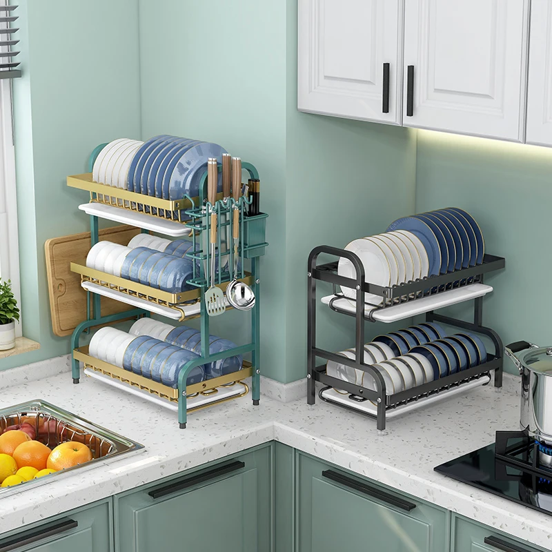 Kitchen Shelf Dish Dish Storage Rack Drain Rack Household ...