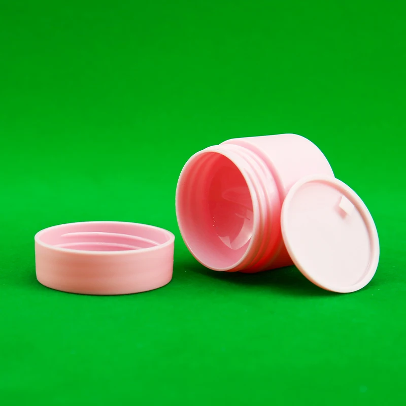 product 10g empty pink double wall round matte face cream frosted lip balm container pp cosmetic plastic jar with lid-30