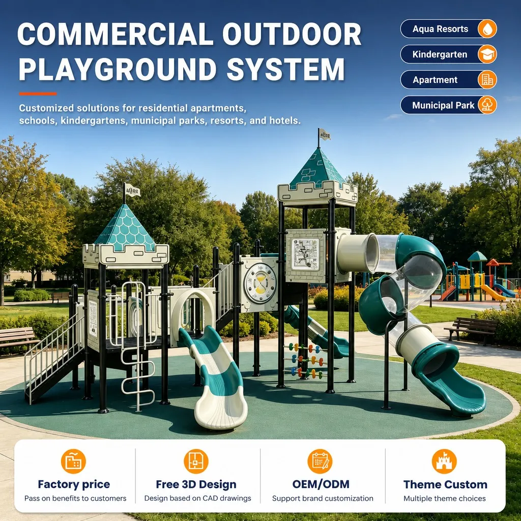 Castle Outdoor Playground Equipment Kids Climbing Frame Slide Swing Set Galvanized Steel CE CPC ASTM Certified OEM Wholesale Low