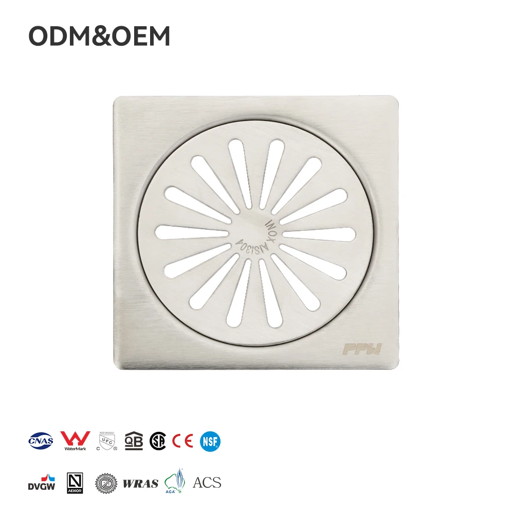 Customized Stainless Steel Floor Drain Chrome Electroplating  High Quality Bathroom Sink Strainer Odor-Proof Anti-Corrosion