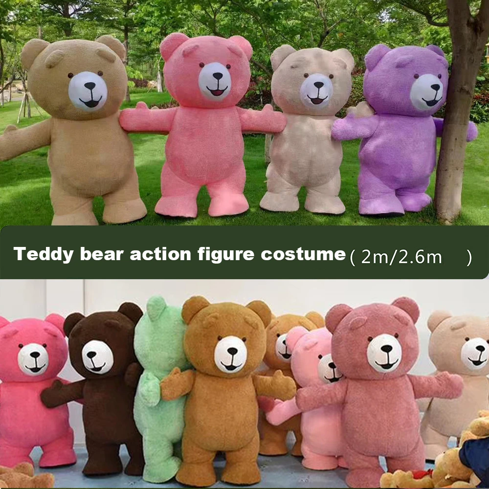 Latest Stylish Giant Size Colorful Inflatable Teddy Bear Mascot Costume Silk Screen Printed Adults Unisex Popular Cosplay Suit