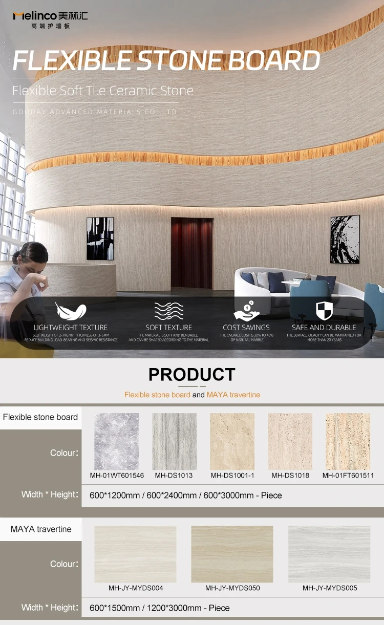 product melinco modern villa building exterior facade minimalist style soft stone mcm flexible tile travertine wall outdoor indoor-0