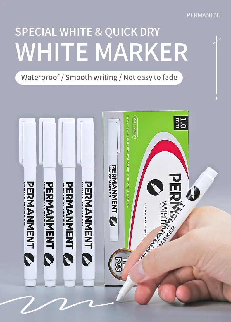 High Quality Tips White Art Markers Pen Industrial Sketch Permanent Art