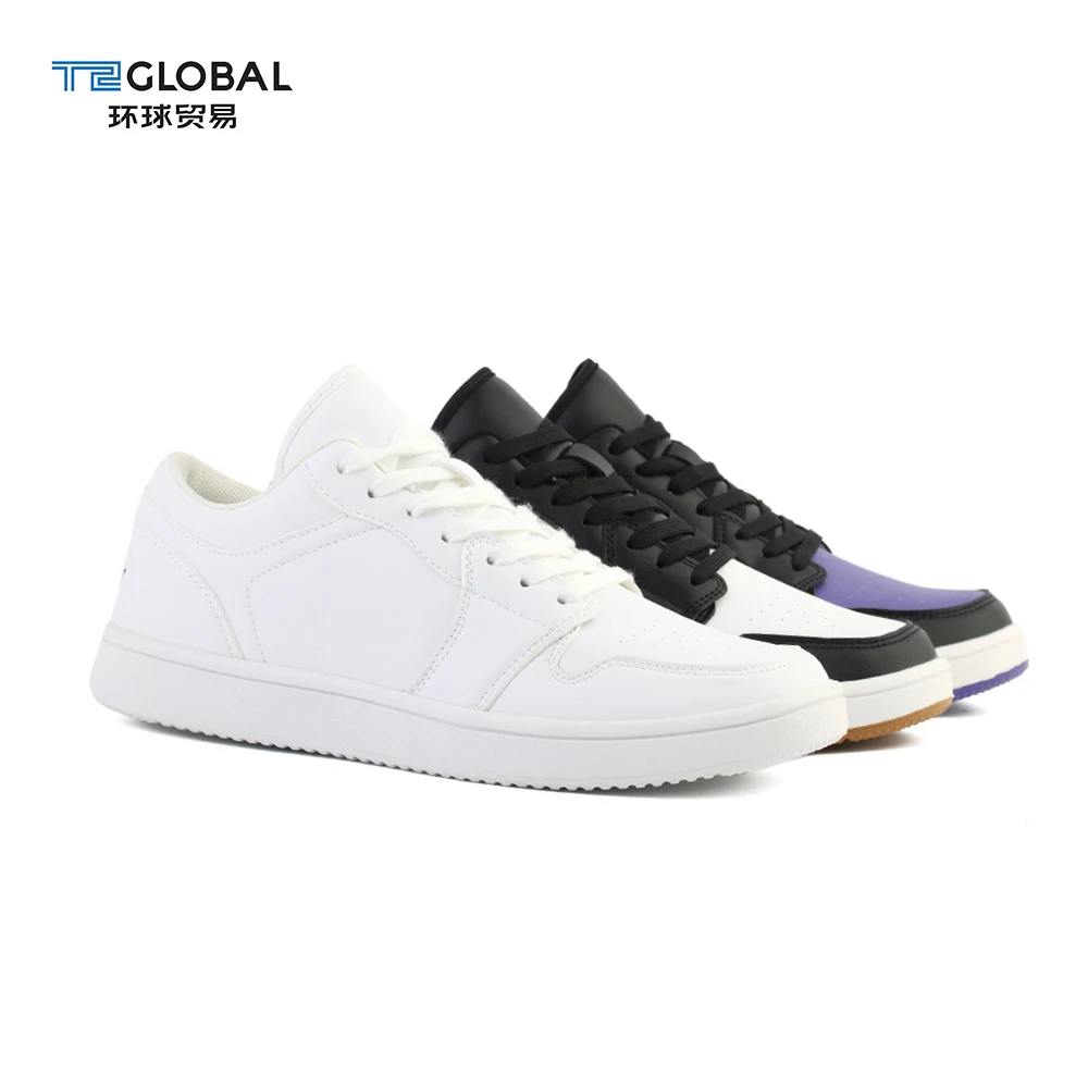 Cheap stylish original brand pu leather flat sneakers shoes for men