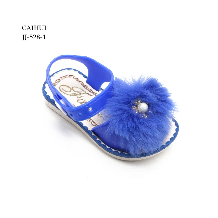 Детские летние милые меховые сандалии для девочек, красивые Самые продаваемые детские Тапочки