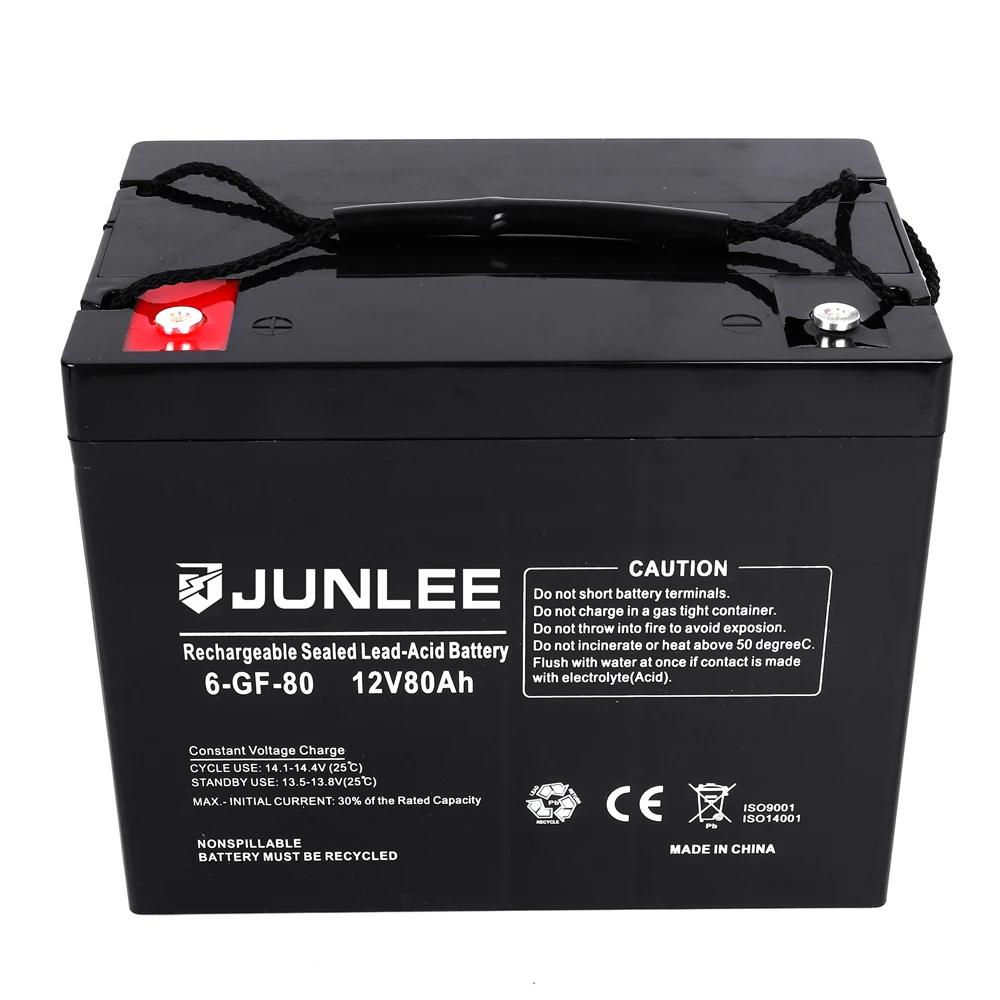 Junlee VRLA battery spill proof gel battery 12V 80AH  for home/industry Lead Acid Batteries