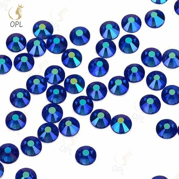 OPL Sapphire AB Bulk Wholesale - Premium Quality Non-Hotfix Flatback Rhinestones, Perfect Glass Stones for Nail Art Creations