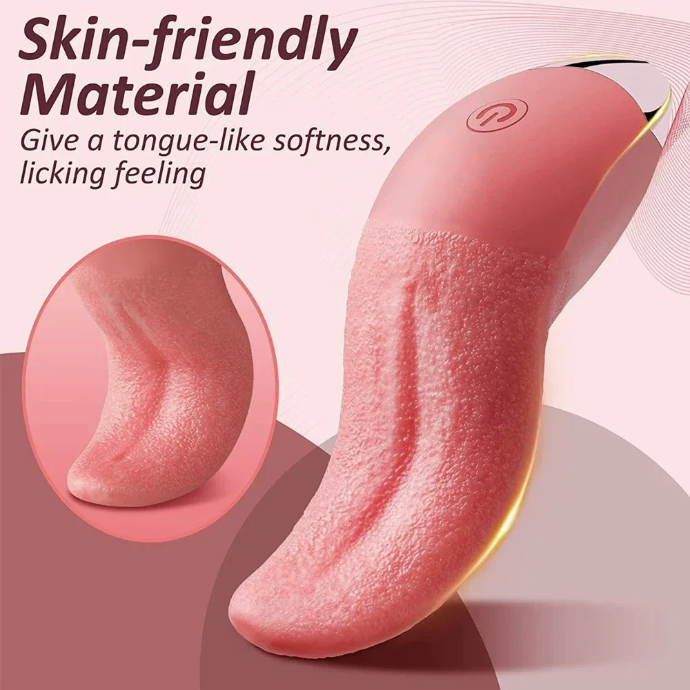 Realistic Female Tongue Vibrator with Clitoral Stimulation Adult Sex Toys for Female Orgasm