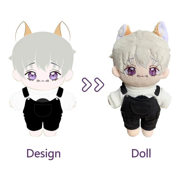 High Quality Custom Designer Doll Custom Chibi Style Plush Kpop Merchandise Cute Human Figure Plush Doll with Removable Cloth