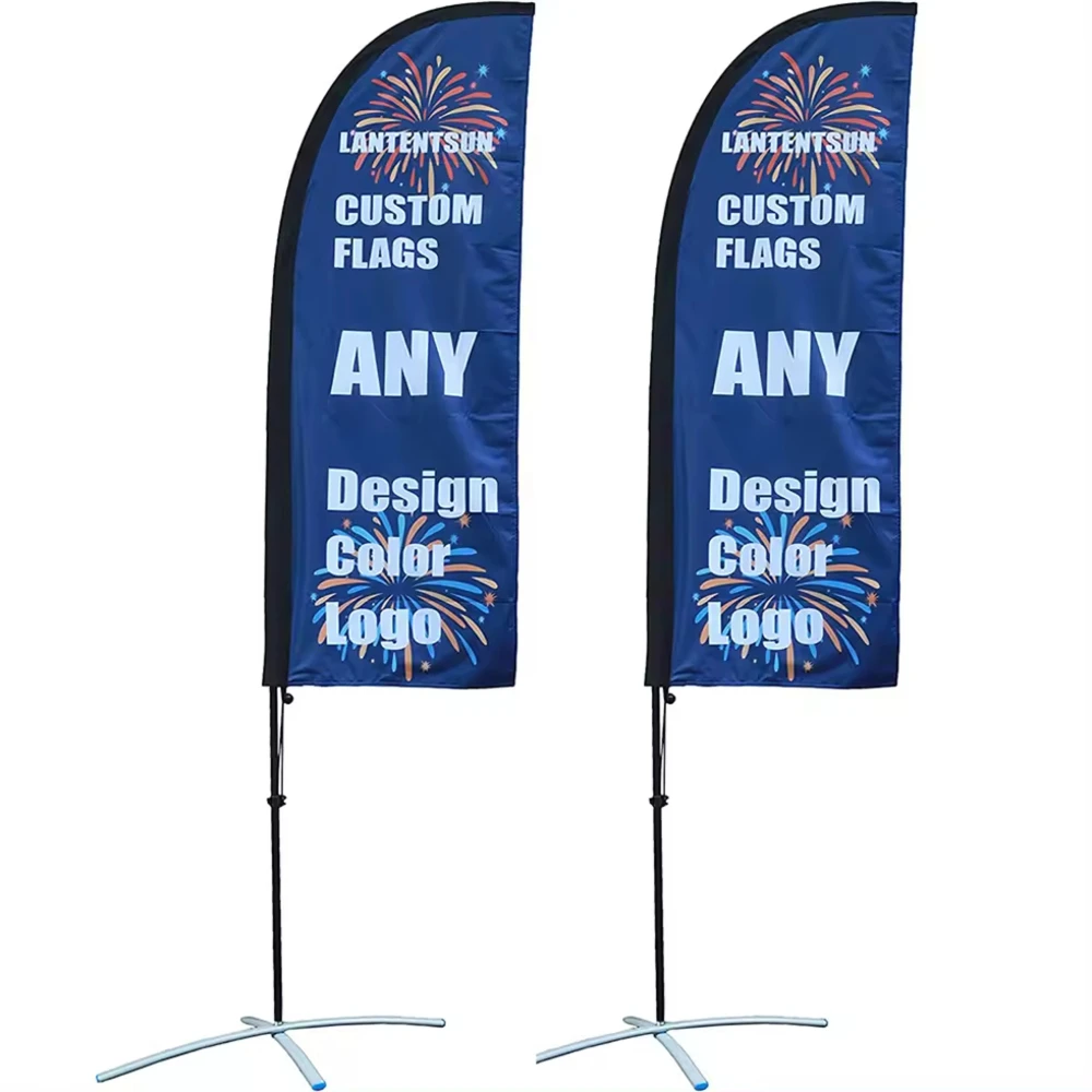Wind Blade Flag Promoted Polyester Fabric Telescopic Bow Sailing Flag for Advertising