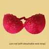 Tour de cou amovible en dentelle rouge
