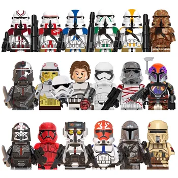 The Clone War Building Block SW Movie Characters Cartoon Imperial Stormtrooper Galactic Empire Mini Figure Plastic Assembled Toy