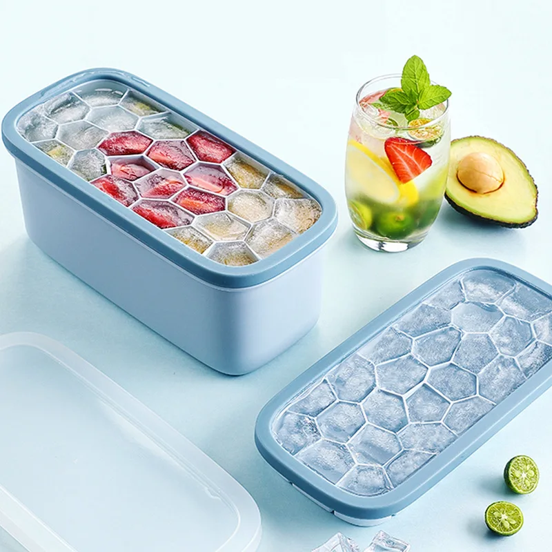 Silicone Ice Cube Tray with Lid, Skycarper 3 pcs Ice Cube Molds