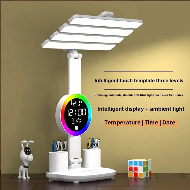 Battery Rechargeable LED Table Lamp Study Reading Fan Desk