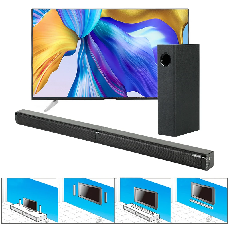 5,1 Канальные системы домашнего кинотеатра супер бас Hifi объемный звук 5,1 громкоговорителя высокого 2,1 стекла. Поддержка акустической системы 45 Гц-20 кГц