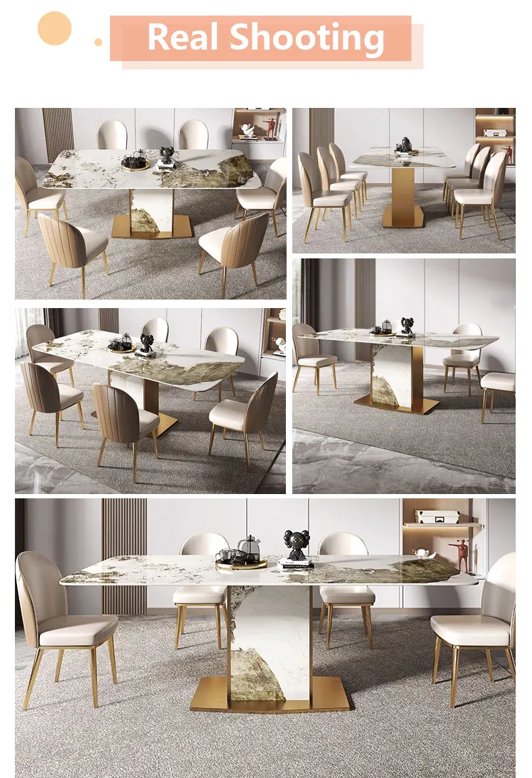 Home Furniture Unique Design Dining Table Set With Chair For Villa