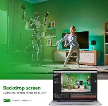 Neewer 10x12 Feet/3x3.6 Meters Green Chromakey Fiber Backdrop Background Screen for Photo Video Studio, 4 Pieces Backdrop detail image