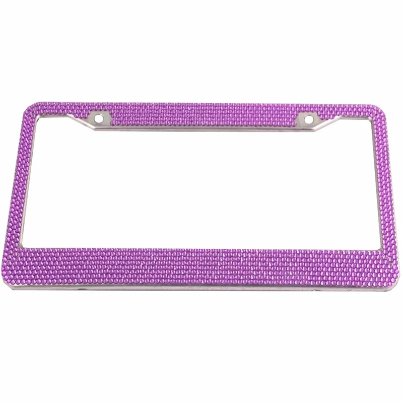 Fashion Style Rhinestone License Plate Frame Stainless Steel Universal License Plate Accessories for US