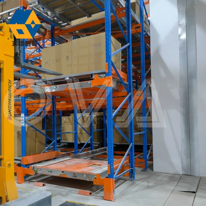 노바 산업용 창고 고밀도 셔틀랙 시스템 스틸 팔레트 셔틀 랙킹 2방향 냉동 저장소 셔틀랙 FIFO