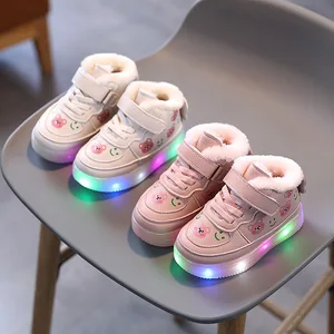 Led Light Kids Designers Casual Shoes Winter Plush Kids' Sport Shoes Kids Sneakers for Boys and Girls