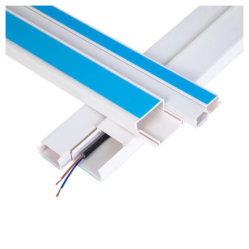 Plastic Electrical Conduit Mini Trunk PVC Cable Trunking Durable Floor Cable Protector Cover Yellow Strips Channel