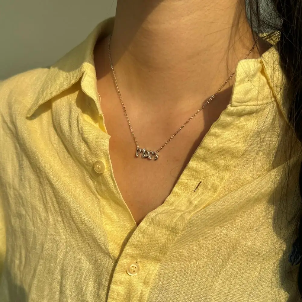 KAKODIY Mother's Day Jewelry for Women 925 Sterling Silver Gold Plated 15mm Wide Letter Pendant Necklace detail 8