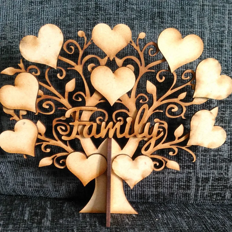 Blank Laser Cut mdf Craft Shape Love You With All My Heart Now and Forever Sign 