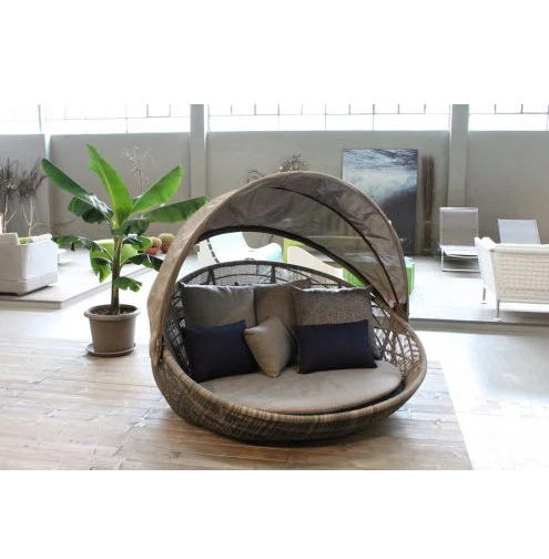 Patio lettino da giardino divano letto rotondo in vimini Rattan