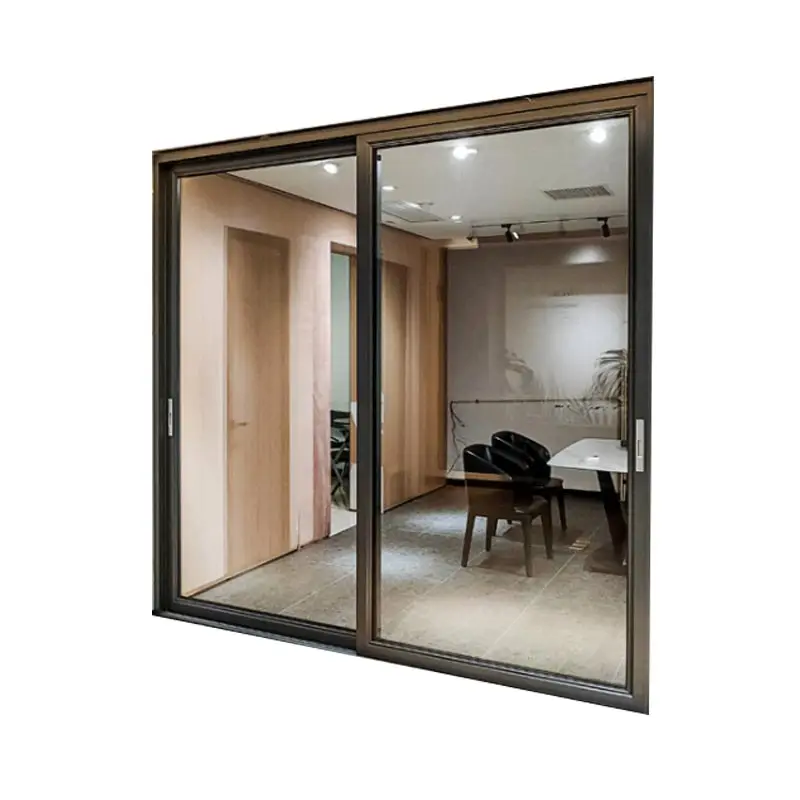 WANJIA Aluminum Frame Waterproof Aluminium Sliding Glass Patio Doors Sliding Exterior Glass Doors Aluminium Sliding Glass Doors