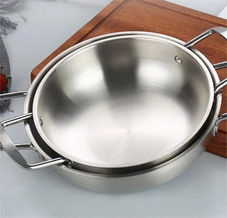 Korean Style Gold Stainless Steel Noddle Hot Pot Instant Noodle Pot Seafood Dry Pots for Home Cooking