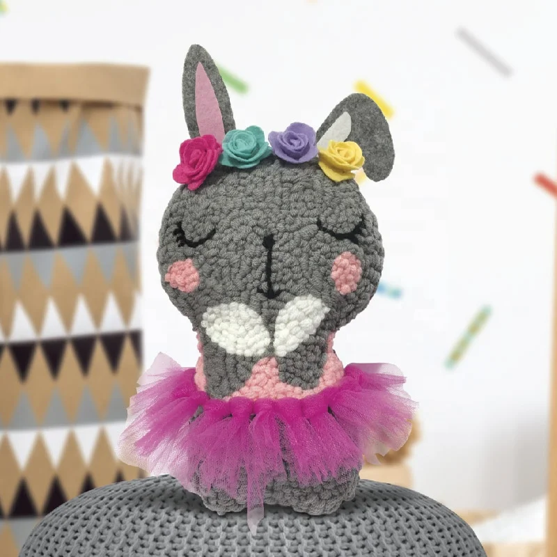 Новинка, игрушка-кролик амигуруми для творчества, мягкая игрушка, игла для пробивания ткани, ручная работа, мини-кукла-кролик, набор для начинающих