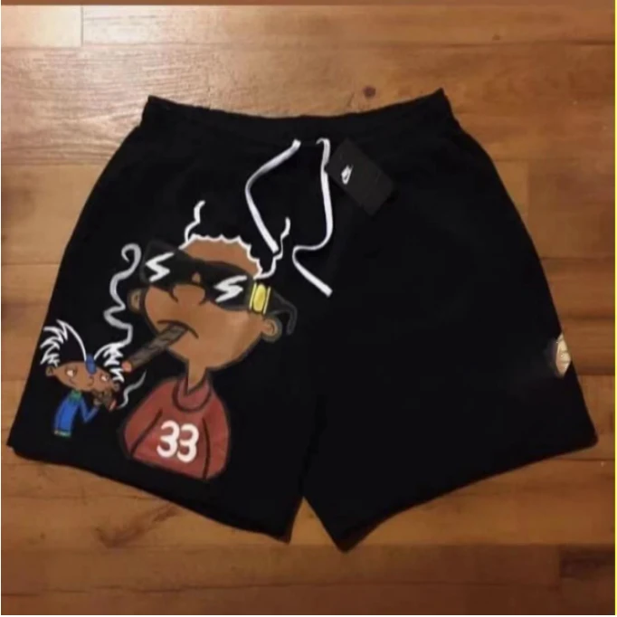 Hot Selling Short Pants Plus Size High Waist Drawstring Men's Shorts Cotton Cartoon Print Jogger Men Sweat Short gallery 7