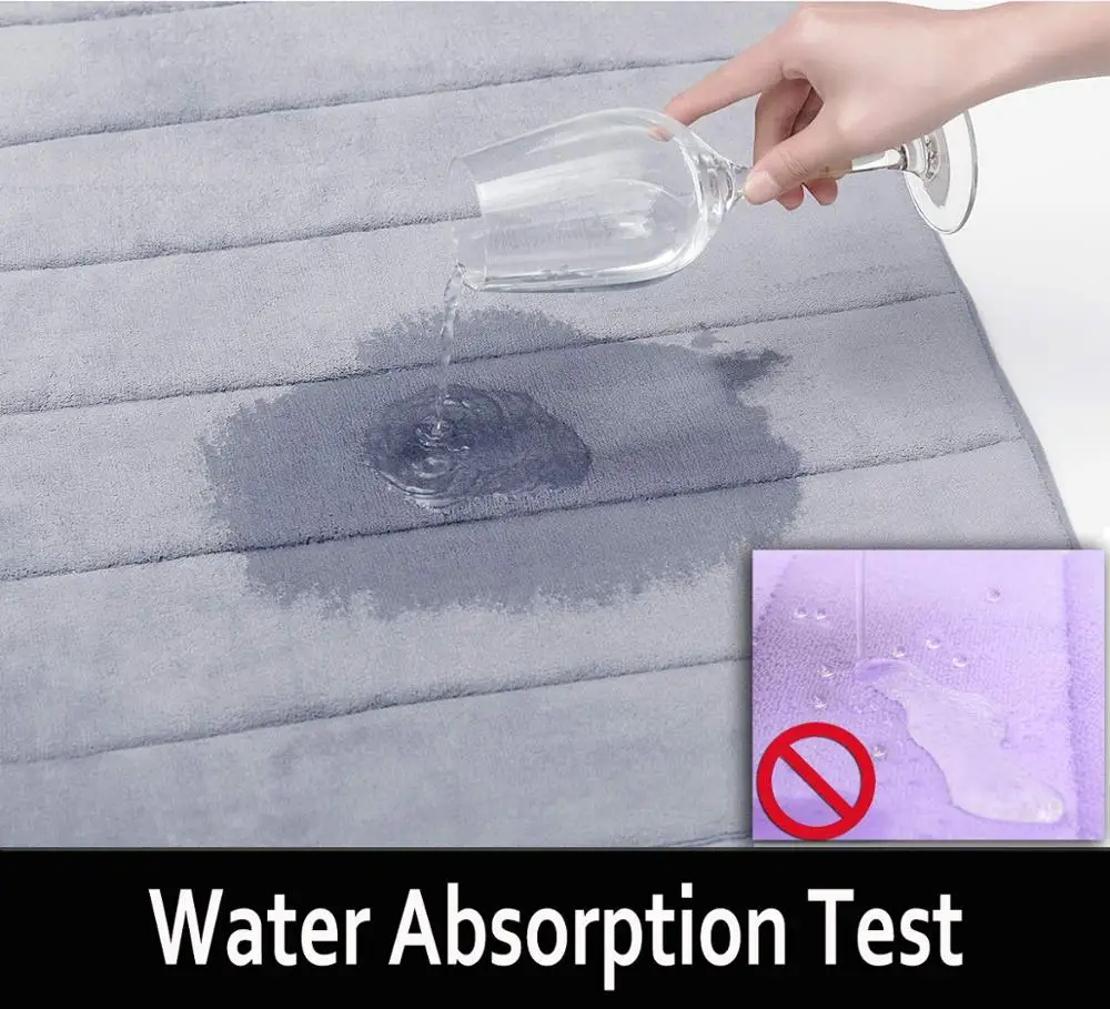 Customized  Absorbent Memory Foam Bath Mat Effect Non slip  Bathroom Bath Mat