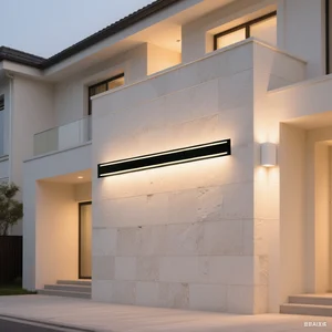 IP65 Outdoor Waterproof Wall Light, Modern Linear Strip, Black Aluminum Acrylic, Suitable for Patio, Garage, Villa, Hotel