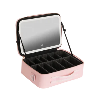 Beauty Suitcase Organizer Box Vanity Storage Makeup Bag PU Fashion Bags Plain Professional Big Capacity Travel 1pc/opp Bag 03-2