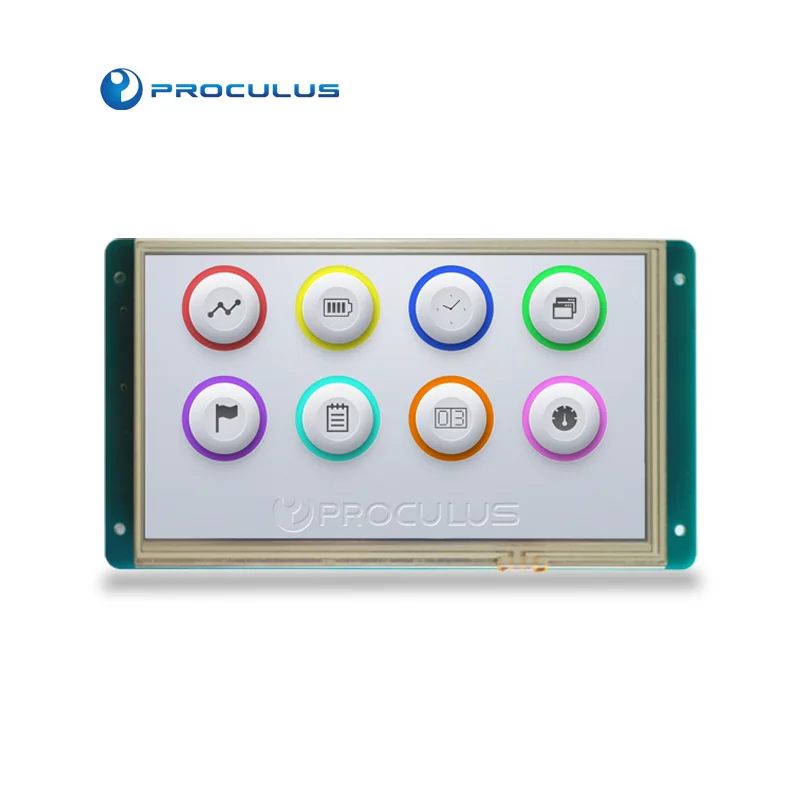 Proculus 7 inch uart 1000nit Color TFT LCD Display Projected Cheap Capacitive Resistive Hot Selling Touch Screen Panel