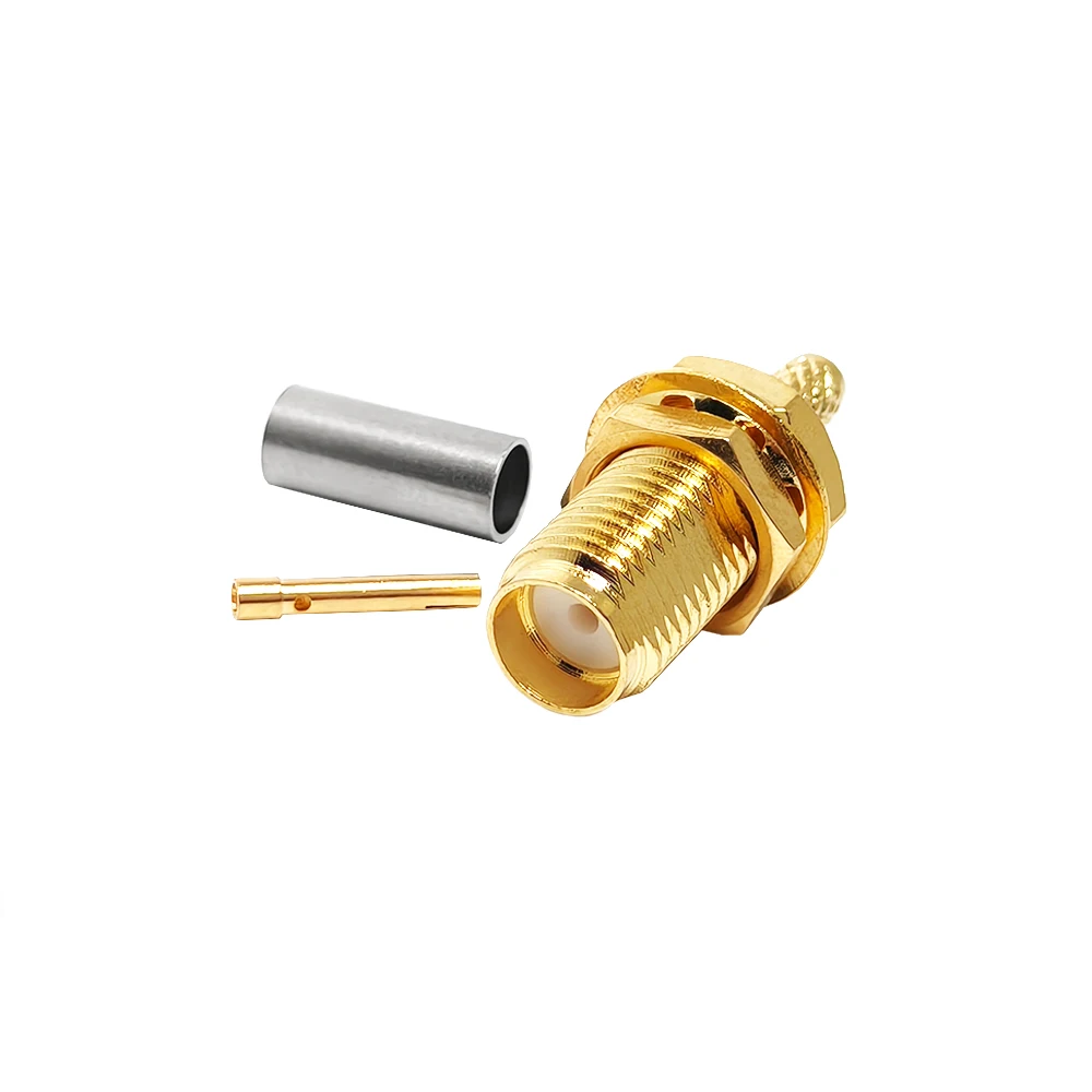 Factory 50 Ohm SMA Female Bulkhead Panel Mounting for RG316 RG174 LMR100 Rf Coaxial Connector Connectors in Stock