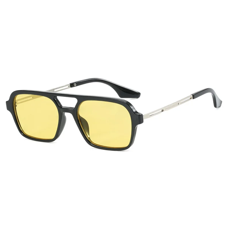 2024 Shuangliang Retro Sunglasses Popular Instagram Personalized Square Lenses Custom Black Gray Multi-Frame Small Metal PC
