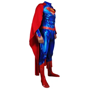 Direct Supplies Anime Superhero Zentai Sets Halloween Bodysuit Super Costumes with Red Cloak for Man Kids