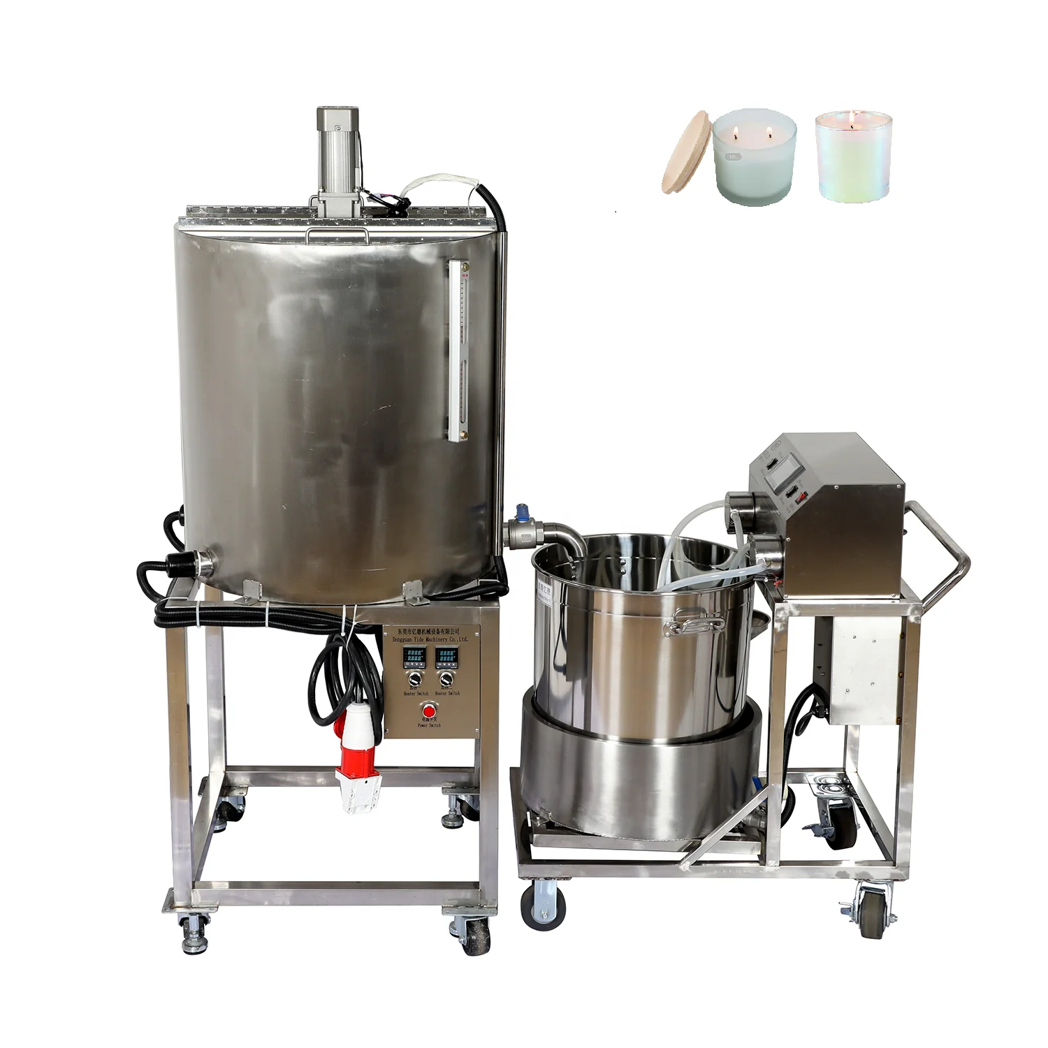 YD Popular Mixing Tank Heater Pot Candle Equipment Soy Wax Machine Double Layers SS304 Color Fragrance Oil 150KG Factory Price